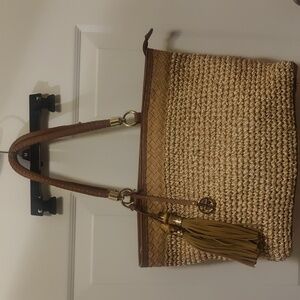 Giani Bernini Tan Woven Tote with Tassels